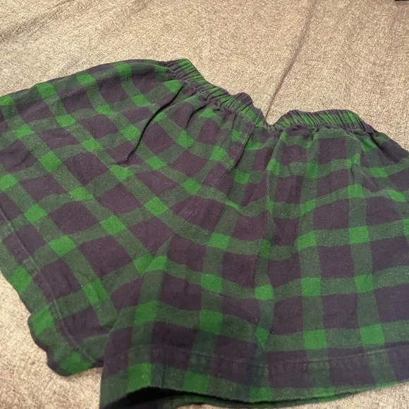 Eberjey Green and Black Plaid Pajama Shorts